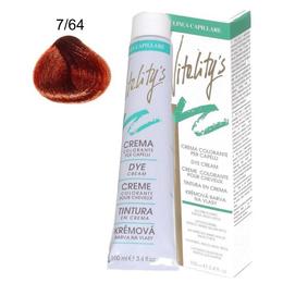 Crema coloranta permanenta - vitality's linea capillare dye cream, nuanta 7/64 blond red copper, 100ml