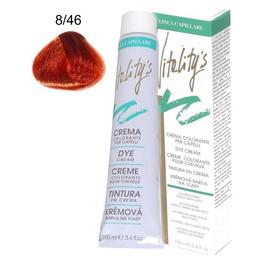 Crema coloranta permanenta - vitality's linea capillare dye cream, nuanta 8/46 light deep red, 100ml