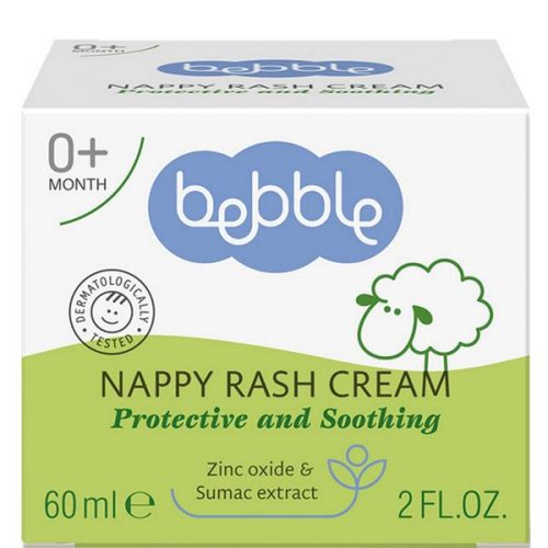 Crema pentru fundulet rosu - bebble nappy rash cream, 60ml