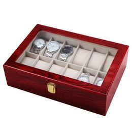Cutie caseta din lemn pentru depozitare si organizare pufo, pentru 12 ceasuri, model premium