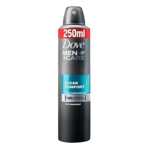 Deodorant antiperspirant spray, dove, men+care, clean comfort, 48 h, 250 ml