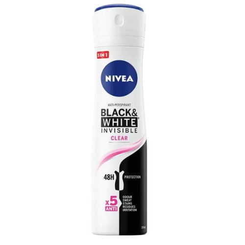 Deodorant antiperspirant spray fara urme pentru femei - nivea black white invisible clear, 150ml