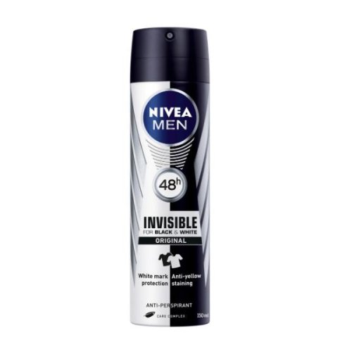 Deodorant antiperspirant spray invizibil pentru barbati - nivea men invisible for black white original, 150ml