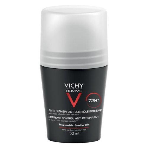 Deodorant roll-on antiperspirant control extrem pentru barbati eficacitate 72h, vichy, 50 ml