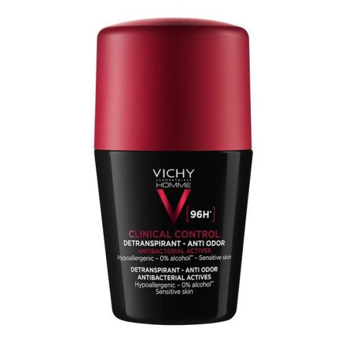 Deodorant roll-on antitranspirant 96h clinical control, vichy homme, 50 ml