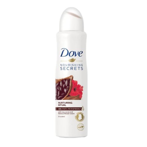 Deodorant spray antiperspirant cacao si floare de hibiscus - dove nourishing secrets nurturing ritual raw cacao   hibiscus flower scent, 150 ml