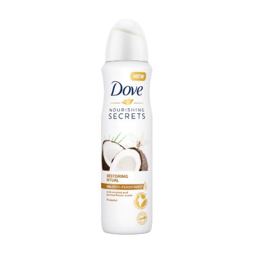 Deodorant spray antiperspirant cocos si iasomie - dove nourishing secrets restoring ritual coconut   jasmine flower scent, 150 ml