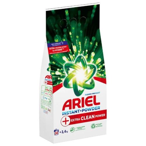 Detergent automat pudra - ariel + extra clean power instant powder, 34 spalari, 3400 g