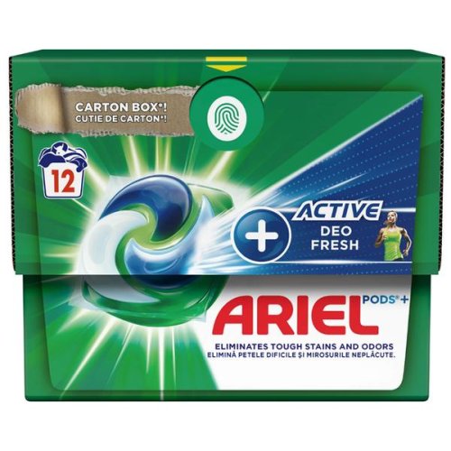 Detergent capsule - ariel pods + active deo fresh, 12 buc