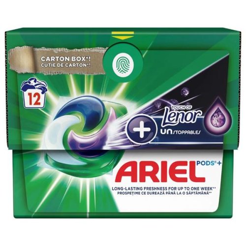 Detergent capsule - ariel pods + touch of lenor unstoppables, 12 buc