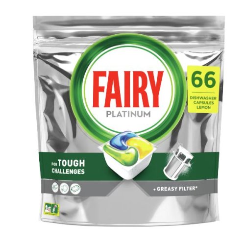 Detergent capsule pentru masina de spalat vase - fairy platinum, 66 capsule