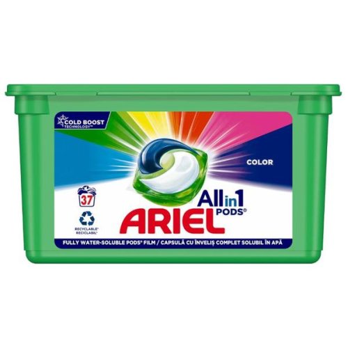 Detergent capsule pentru rufe colorate - ariel all in 1 pods color, 37 buc