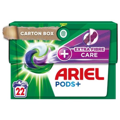 Detergent capsule pentru rufe colorate si ingrijirea fibrelor - ariel extra color + extra fiber care, 22 buc
