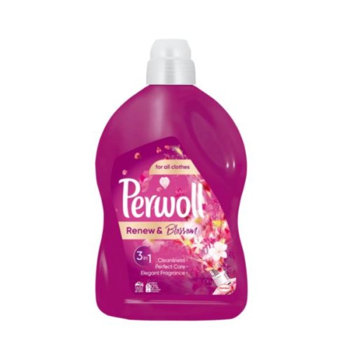 Detergent lichid pentru rufe cu un parfum floral - perwoll renew   blossom for all clothes 3 in 1, 2700 ml