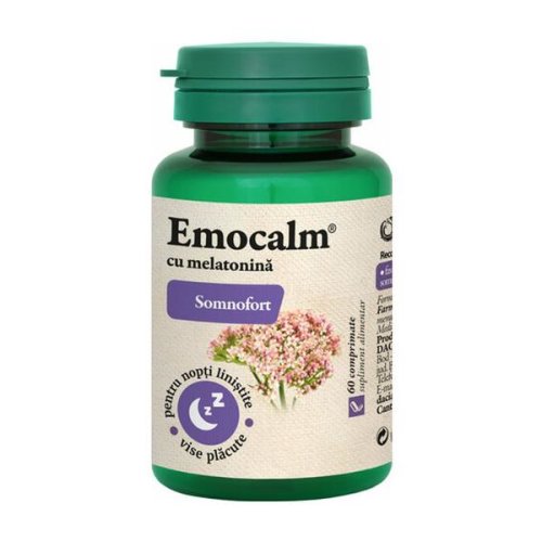 Emocalm cu melatonina - dacia plant somnofort, 60 comprimate