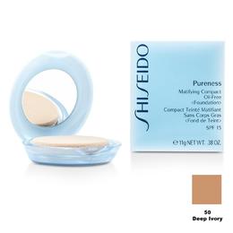 Fond de ten compact matifiant - shiseido pureness matifiying compact oil-free foundation - 50 deep ivory, 11g