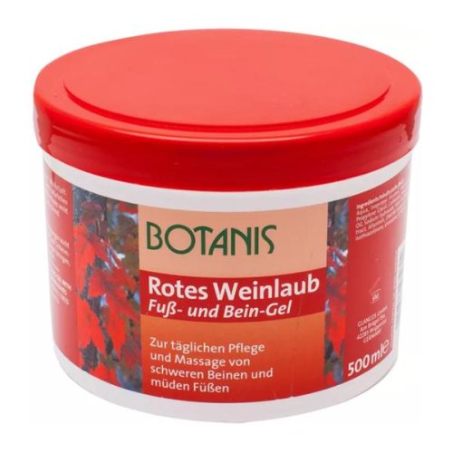 Gel pentru picioare obosite cu extract de vita de vie rosie - botanis rotes weinlaub, 500 ml