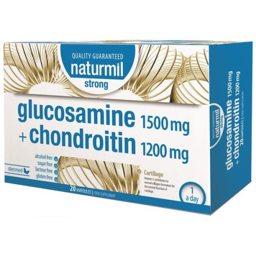 Glucosamine 1500 mg + chondroitin 1200 mg naturmil strong 20 fiole x 15 ml