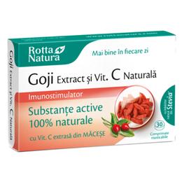 Goji extract si vitamina c naturala rotta natura, 30 comprimate masticabile