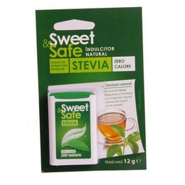 Indulcitor natural stevia sweet   safe sly nutritia, 200 comprimate