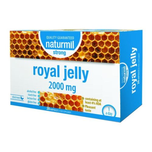 Laptisor de matca naturmil royal jelly strong 2000 mg, 20 fiole x 15 ml