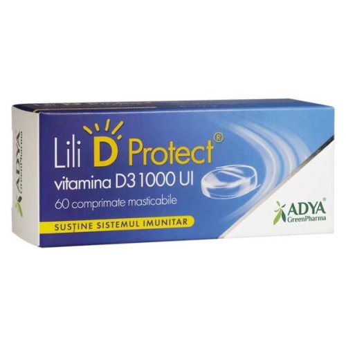 Lili d protect vitamina d3 1000 ui ayda green pharma, 60 comprimate masticabile