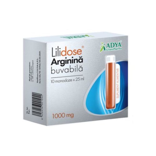 Lilidose arginina 1000 mg buvabila adya green pharma, 10 monodoze