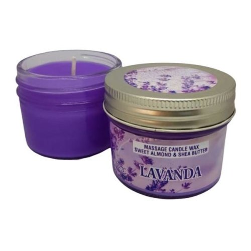 Lumanare pentru masaj cu lavanda kosmo oil - massage candle wax sweet almond and shea butter, 100 ml
