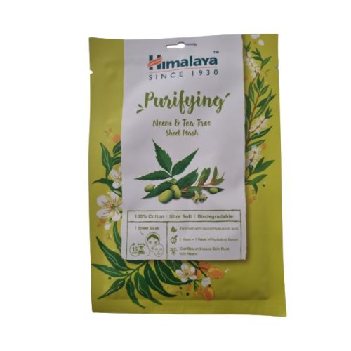 Masca faciala textila purifianta cu neem si arbore de ceai - himalaya purifying neem   tea tree sheet mask, 1 buc