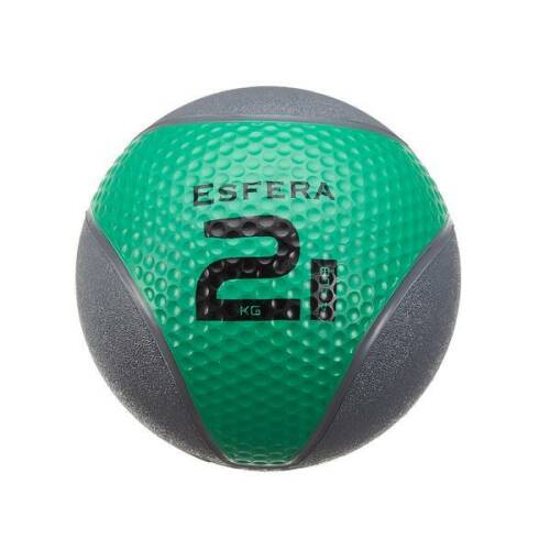 Minge medicinala esfera, 2 kg, diametru 19 cm, verde+negru