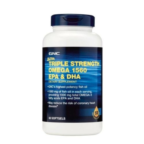 Omega 1560 mg, epa   dha, ulei de peste - gnc ultra triple strength, 60 capsule