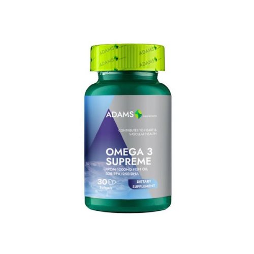 Omega 3 supreme 1000 mg fish oil adams supplements, 30 capsule