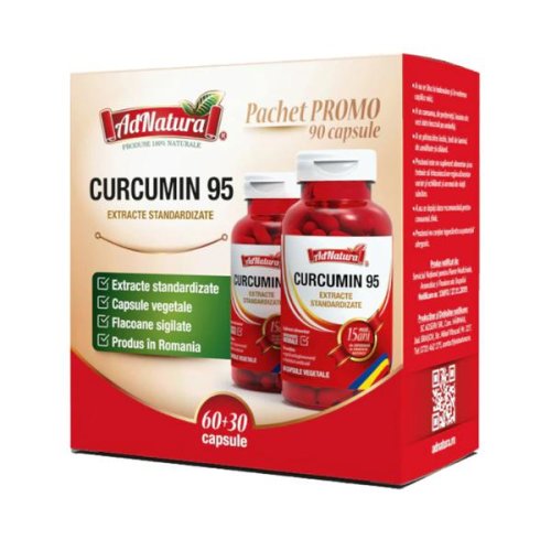 Pachet curcumin 95 adnatura, 60+30 capsule