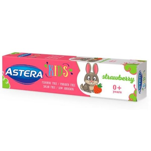 Pasta de dinti cu aroma de capsuni pentru copii - astera kids strawberry 0+, 50 ml