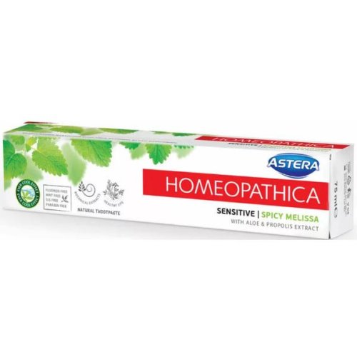 Pasta de dinti homeopatica pentru dinti sensibili - astera homeopathica sensitive spicy melissa, 75 ml