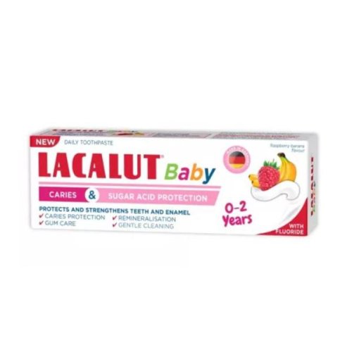 Pasta de dinti pentru copii 0-2 ani - lacalut baby caries   sugar acid protection, 55 ml
