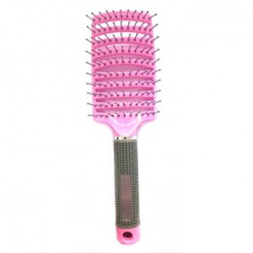 Perie plastic roz - beautyfor paddle hair brush tbr-010