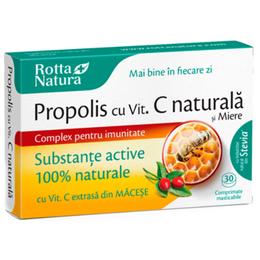 Propolis cu vitamina c naturala si miere rotta natura, 30 comprimate masticabile