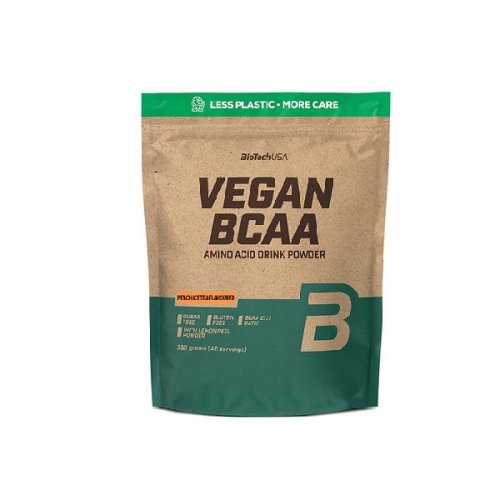 Pudra vegana cu aminoacizi cu gust de ceai de piersica - biotechusa vegan bcaa aminoacid drink powder, 360g
