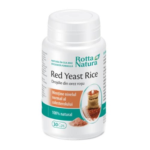Red yeast rice (drojdie din orez rosu) rotta natura, 30 capsule