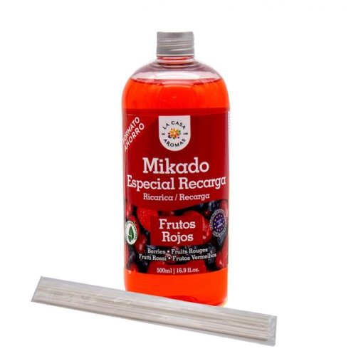 Rezerva parfum de camera cu betisoare rattan fructe rosii mikado, 500 ml