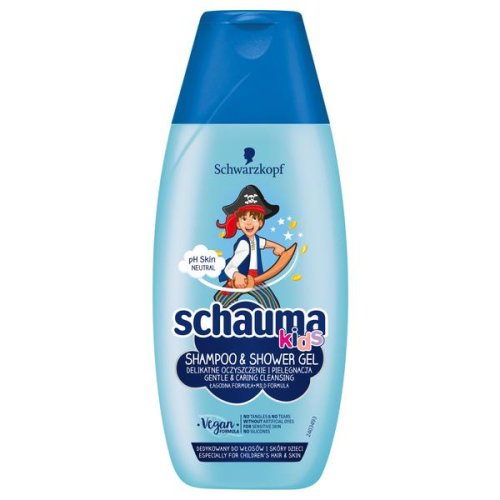 Sampon si gel de dus pentru baieti pentru par si piele - schwarzkopf schauma kids shampoo   shower gel, 250 ml