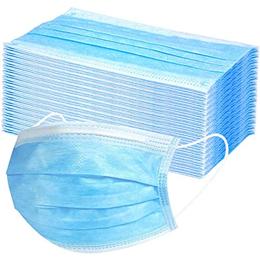 Set 10 masti medicala de unica folosinta albastra, 3 pliuri, 3 straturi cu elastic - blue medical face mask