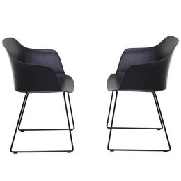 Set 2 scaune living scandinavia, negru, max 120 kg - caerus capital