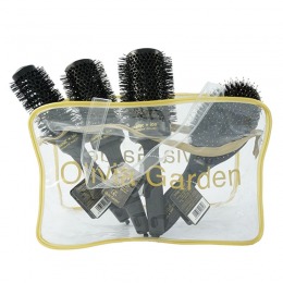 Set perii negre - olivia garden thermal black hairbrush 4 pcs