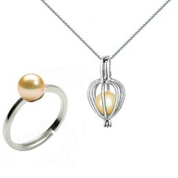 Set perla surpriza cu inel perle naturale crem - cadouri si perle