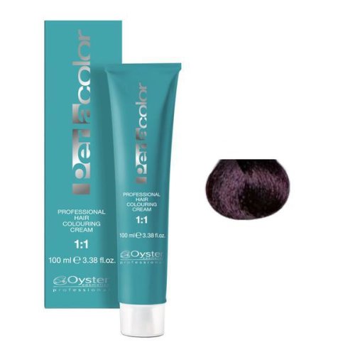 Short life - vopsea permanenta - oyster cosmetics perlacolor professional hair coloring cream nuanta 4/2 castano irise