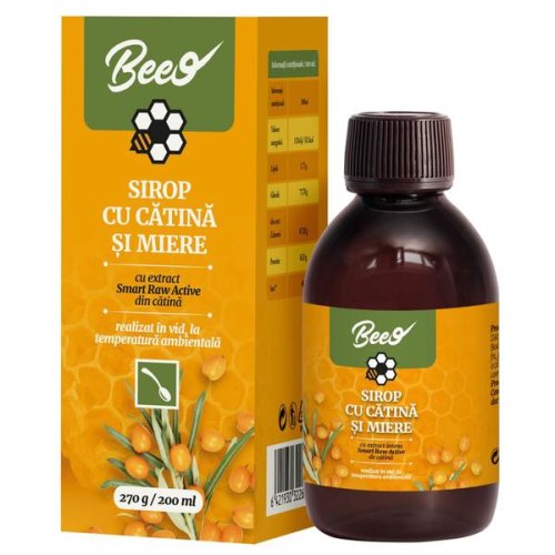 Sirop cu catina si miere - dacia plant beeo, cu extract smart raw active din catina, 270 g / 200 ml