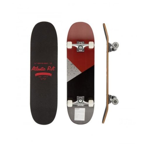 Skateboard abec-9, amortizare pu, negru/rosu, 80 x 21 cm - caerus capital