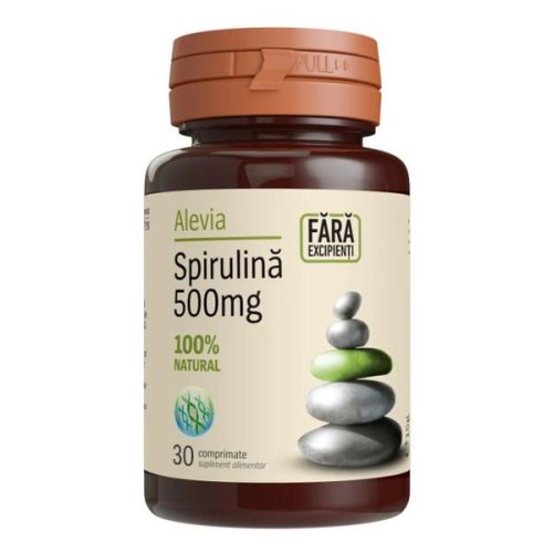 Spirulina 500 mg 100% natural alevia, 30 comprimate
